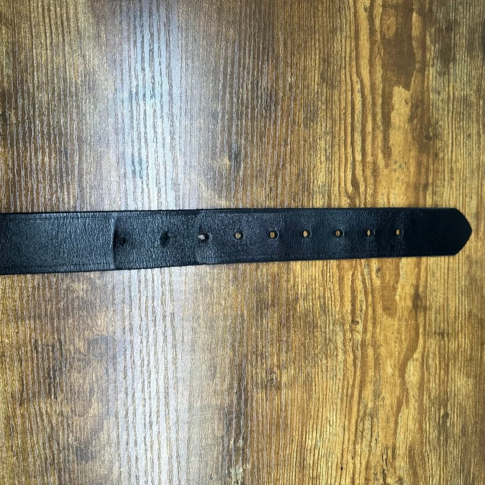 Boston Leather 6606 Mens Belt Black Size 52 Made in USA Work Uniform Belt
